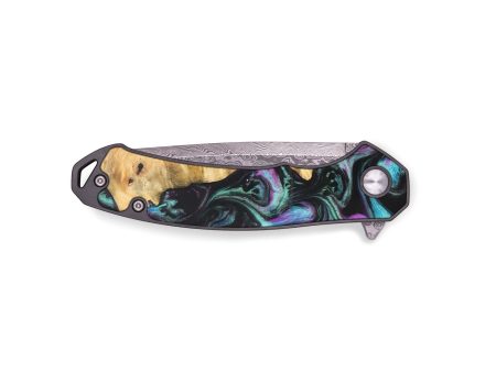 EDC Wood+Resin Pocket Knife - Titus (Purple, 695437) Cheap