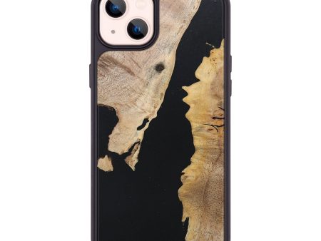 iPhone 14 Plus Wood+Resin Phone Case - Robin (Pure Black, 697157) Hot on Sale