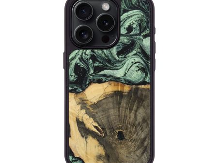 iPhone 15 Pro Wood+Resin Phone Case - Stella (Green, 699559) For Discount