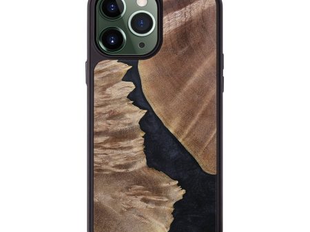 iPhone 13 Pro Max Wood+Resin Phone Case - Elian (Pure Black, 694805) Online Sale