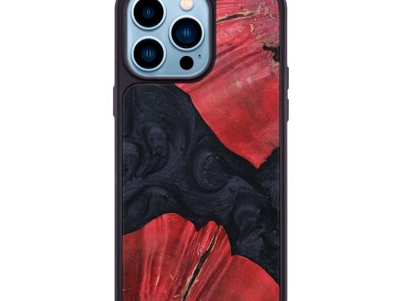 iPhone 14 Pro Max Wood+Resin Phone Case - Doris (Pure Black, 694168) For Discount