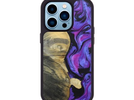 iPhone 14 Pro Wood+Resin Phone Case - Guadalupe (Purple, 697083) Online now