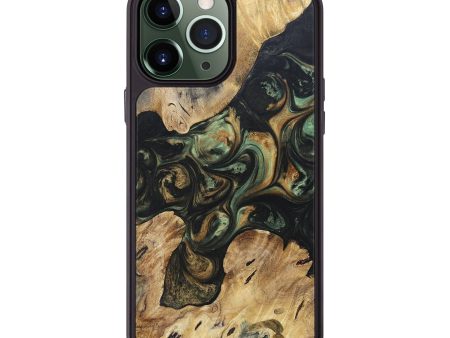 iPhone 13 Pro Max Wood+Resin Phone Case - Marion (Green, 695673) For Cheap