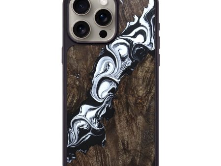 iPhone 15 Pro Max Wood+Resin Phone Case - Nadia (Black & White, 694299) Online Sale