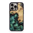 iPhone 15 Pro Max Wood+Resin Phone Case - Krista (Green, 694156) For Cheap