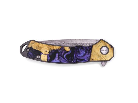 EDC Wood+Resin Pocket Knife - Valeria (Purple, 695434) on Sale