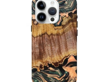 iPhone 15 Pro Wood+Resin Live Edge Phone Case - Janine (Green, 694960) Online now