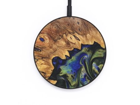 Circle Wood+Resin Wireless Charger - Gwendolyn (Green, 695726) For Sale