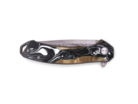 EDC Wood+Resin Pocket Knife - Beatrice (Black & White, 694997) Hot on Sale