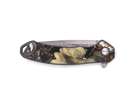 EDC Wood+Resin Pocket Knife - Wren (Black & White, 696434) Discount