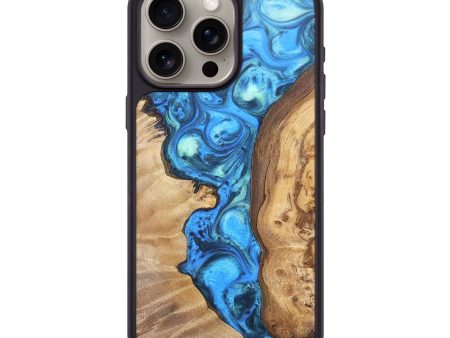 iPhone 15 Pro Max Wood+Resin Phone Case - Harmony (Blue, 697274) Hot on Sale