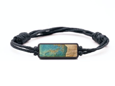 Classic Wood+Resin Bracelet - Cassandra (Teal & Gold, 699262) For Sale