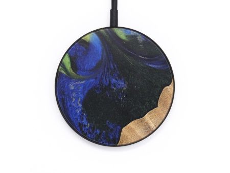 Circle Wood+Resin Wireless Charger - August (Blue, 696908) For Discount