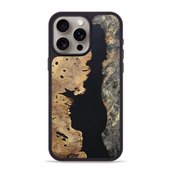 iPhone 15 Pro Max Wood+Resin Phone Case - Greg (Pure Black, 695140) Fashion