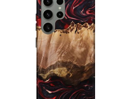 Galaxy S24 Ultra Wood+Resin Live Edge Phone Case - Cecil (Red, 696301) Cheap