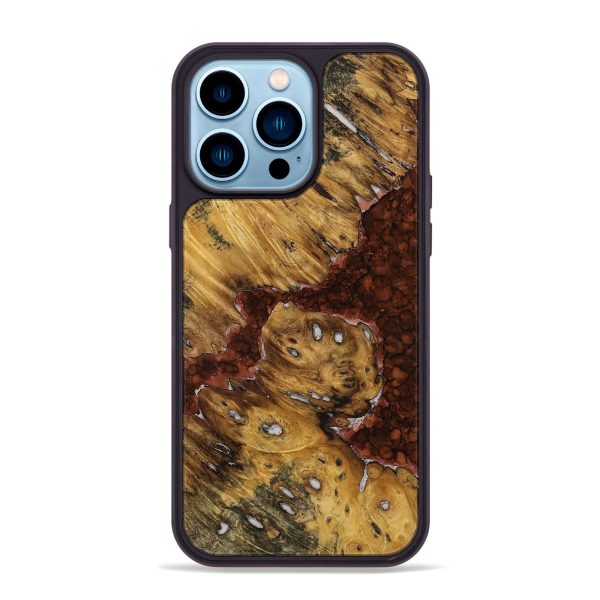 iPhone 14 Pro Max Wood+Resin Phone Case - Hanna (Watercolor, 698699) Supply