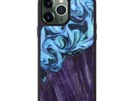 iPhone 13 Pro Max Wood+Resin Phone Case - Derrick (Blue, 697038) Discount