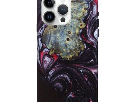 iPhone 15 Pro Max Wood+Resin Live Edge Phone Case - Serena (Red, 697943) For Sale