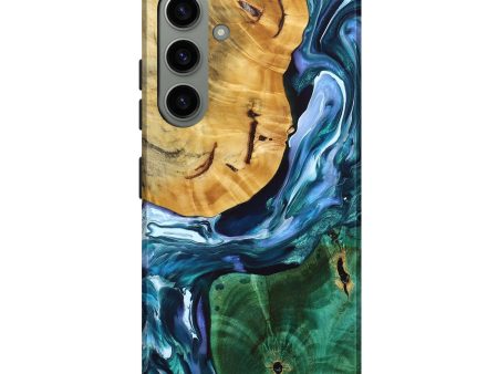 Galaxy S24 Plus Wood+Resin Live Edge Phone Case - Allie (Blue, 694400) For Sale