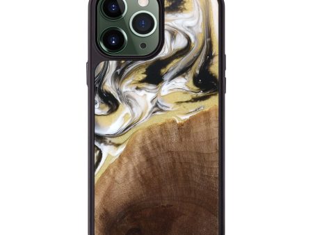 iPhone 13 Pro Max Wood+Resin Phone Case - Alayah (Black & White, 698148) Online now