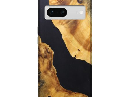 Pixel 7 Wood+Resin Live Edge Phone Case - Carter (Pure Black, 696831) For Sale