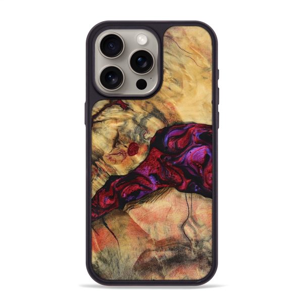 iPhone 15 Pro Max Wood+Resin Phone Case - Gracelyn (Red, 696542) Supply