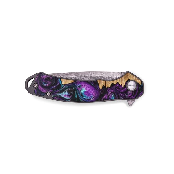 EDC Wood+Resin Pocket Knife - Adeline (Purple, 694263) Supply