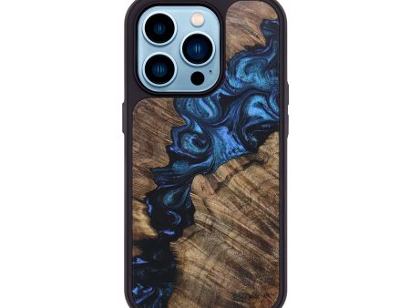 iPhone 14 Pro Wood+Resin Phone Case - Robert (Blue, 697293) Online Sale