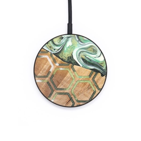 Circle Wood+Resin Wireless Charger - Wendi (Pattern, 697391) Sale