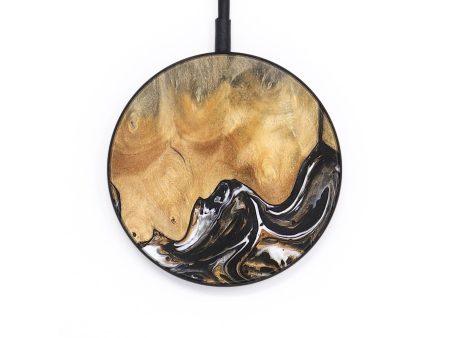 Circle Wood+Resin Wireless Charger - Amir (Black & White, 696444) on Sale