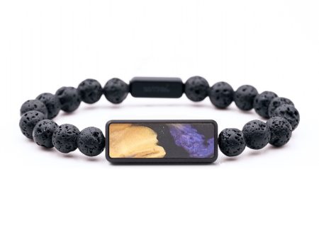 Lava Bead Wood+Resin Bracelet - Franklin (Purple, 694559) Online Sale