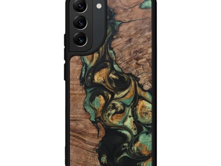 Galaxy S22 Plus Wood+Resin Phone Case - Athena (Green, 695683) Sale