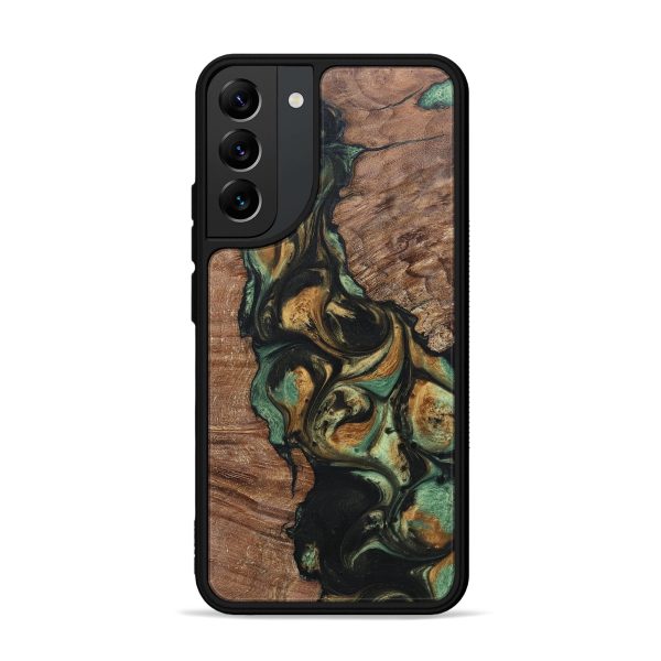 Galaxy S22 Plus Wood+Resin Phone Case - Athena (Green, 695683) Sale