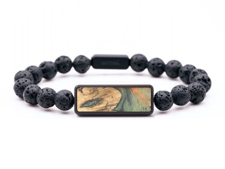 Lava Bead Wood+Resin Bracelet - Cade (Green, 694684) For Discount