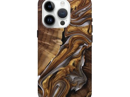 iPhone 15 Pro Wood+Resin Live Edge Phone Case - Stephanie (Black & White, 696189) Discount