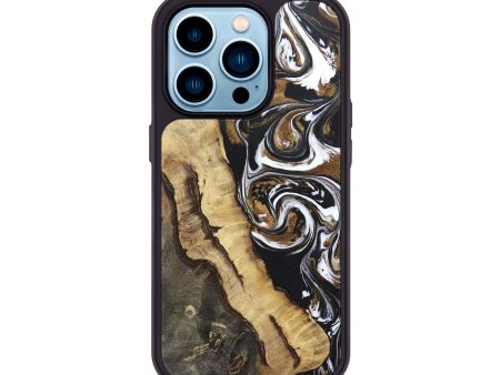 iPhone 14 Pro Wood+Resin Phone Case - Cadence (Black & White, 697508) Sale