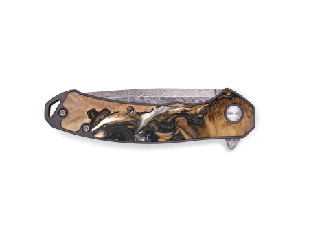 EDC Wood+Resin Pocket Knife - Solomon (Black & White, 696435) Online Sale