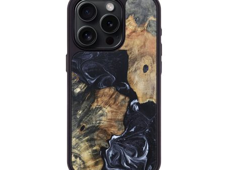 iPhone 15 Pro Wood+Resin Phone Case - Sonja (Black & White, 695937) Online now