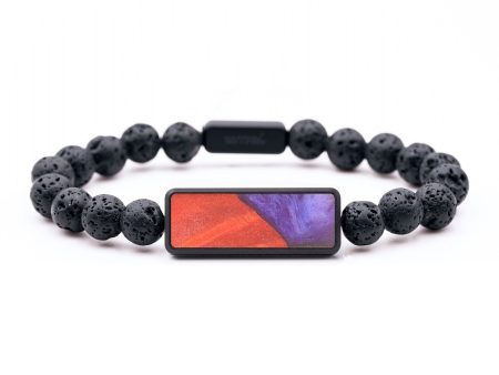 Lava Bead Wood+Resin Bracelet - Wendi (Purple, 694579) Sale