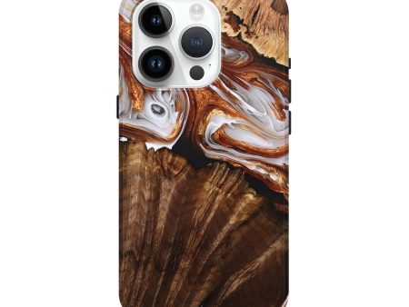 iPhone 15 Pro Wood+Resin Live Edge Phone Case - Valeria (Black & White, 695289) on Sale