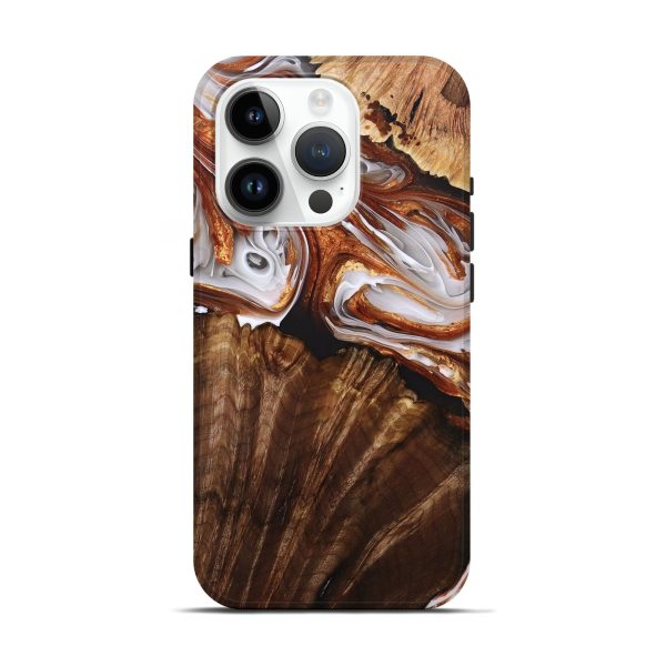 iPhone 15 Pro Wood+Resin Live Edge Phone Case - Valeria (Black & White, 695289) on Sale