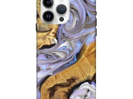 iPhone 15 Pro Max Wood+Resin Live Edge Phone Case - Crystal (Black & White, 696457) Discount