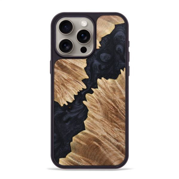 iPhone 15 Pro Max Wood+Resin Phone Case - Rodrigo (Pure Black, 697161) Sale