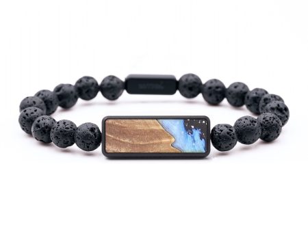 Lava Bead Wood+Resin Bracelet - Cassie (Cosmos, 694527) For Sale