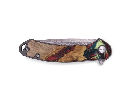 EDC Wood+Resin Pocket Knife - Robbie (Red, 696926) Online