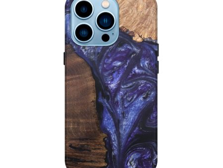 iPhone 14 Pro Wood+Resin Live Edge Phone Case - Jordyn (Purple, 695920) on Sale