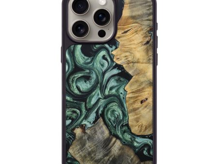 iPhone 15 Pro Max Wood+Resin Phone Case - Kent (Green, 694843) on Sale