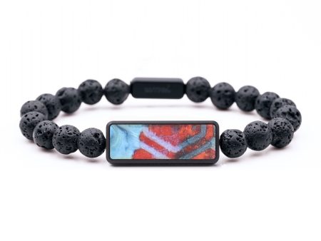 Lava Bead Wood+Resin Bracelet - Brenda (Pattern, 694601) Fashion