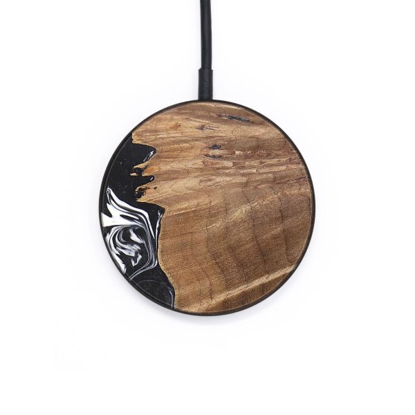 Circle Wood+Resin Wireless Charger - Ezekiel (Black & White, 695453) Discount