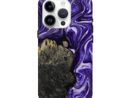 iPhone 15 Pro Wood+Resin Live Edge Phone Case - Remi (Purple, 697416) For Sale